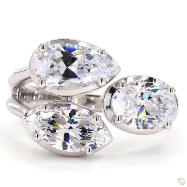 Marquise, Oval & Pear Three Stone Lab Grown Diamond Ring
