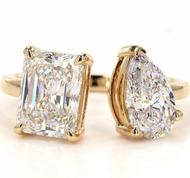Radiant & Pear Toi et Moi Lab Grown Diamond Ring (2.00 TCW)
