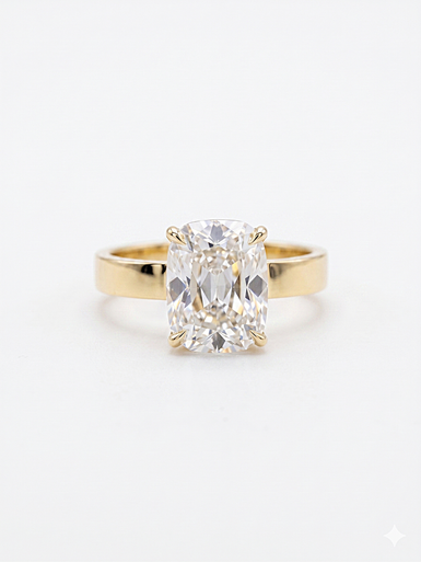 Old Mine Cushion Hidden Halo Lab Grown Diamond Ring (3.00 TCW)