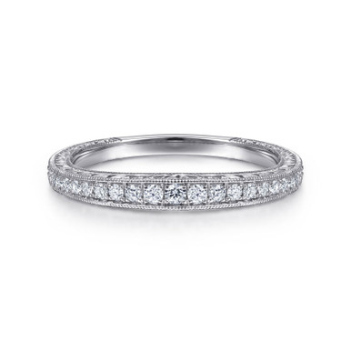 Abigail Curved Channel Set Diamond Wedding Ring (1/8 TCW)