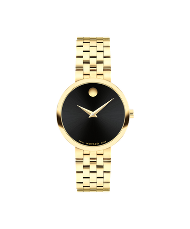 Movado 30MM Museum Classic Gold Black Dial Women's Watch