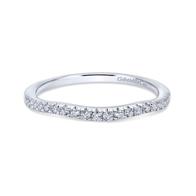 Leigh Curved Pave Diamond Wedding Ring (1/6 TCW)