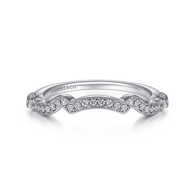 Delilah Curved Channel Set Diamond Wedding Ring (1/8 TCW)