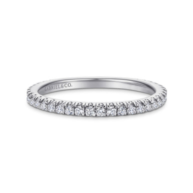Daffodil Straight Pave Diamond Wedding Ring (1/3 TCW)