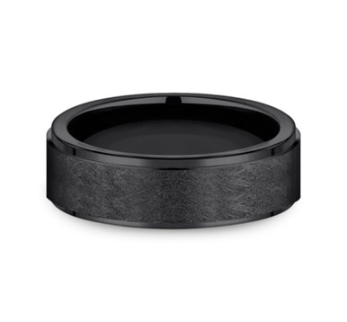 The Whitman Black Titanium Swirl Finish Wedding Ring