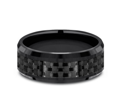 The Hamilton Black Titanium & Black Carbon Fiber Inlay Wedding Ring
