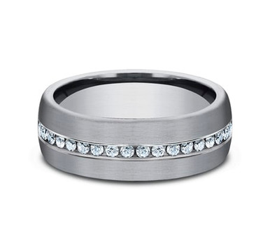 The Lincoln Grey Tantalum Channel-Set Lab Grown Diamond Wedding Ring (2/5 TCW)