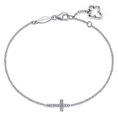 14K Gold Cross Charm Bracelet (1/15 TCW)