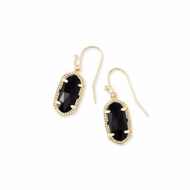 Kendra Scott Lee Drop Earrings in Black Opaque Glass