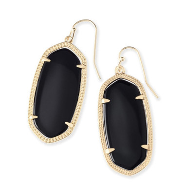 Kendra Scott Elle Drop Earrings in Black Opaque Glass