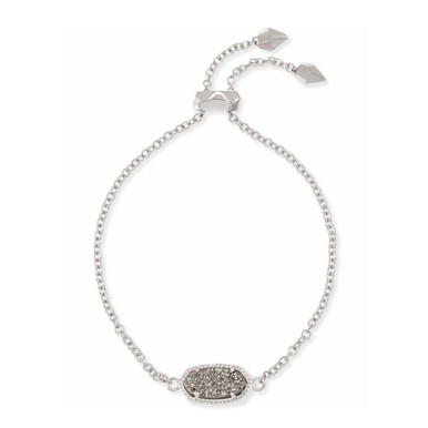 Kendra Scott Elaina Adjustable Chain Bracelet in Platinum Drusy
