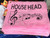 Lady's pink towels for house head