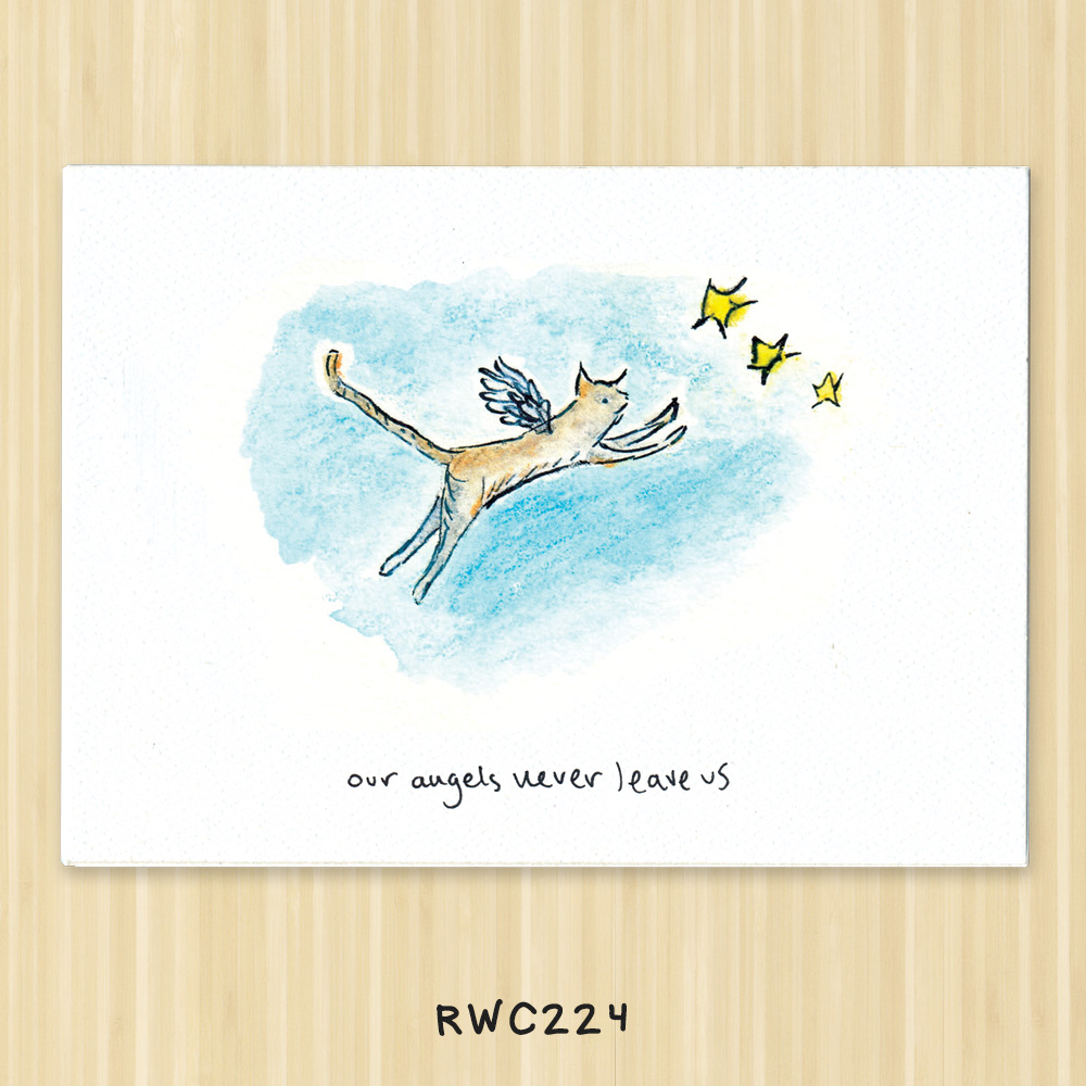 cat angel greeting card for vets, animal shelters