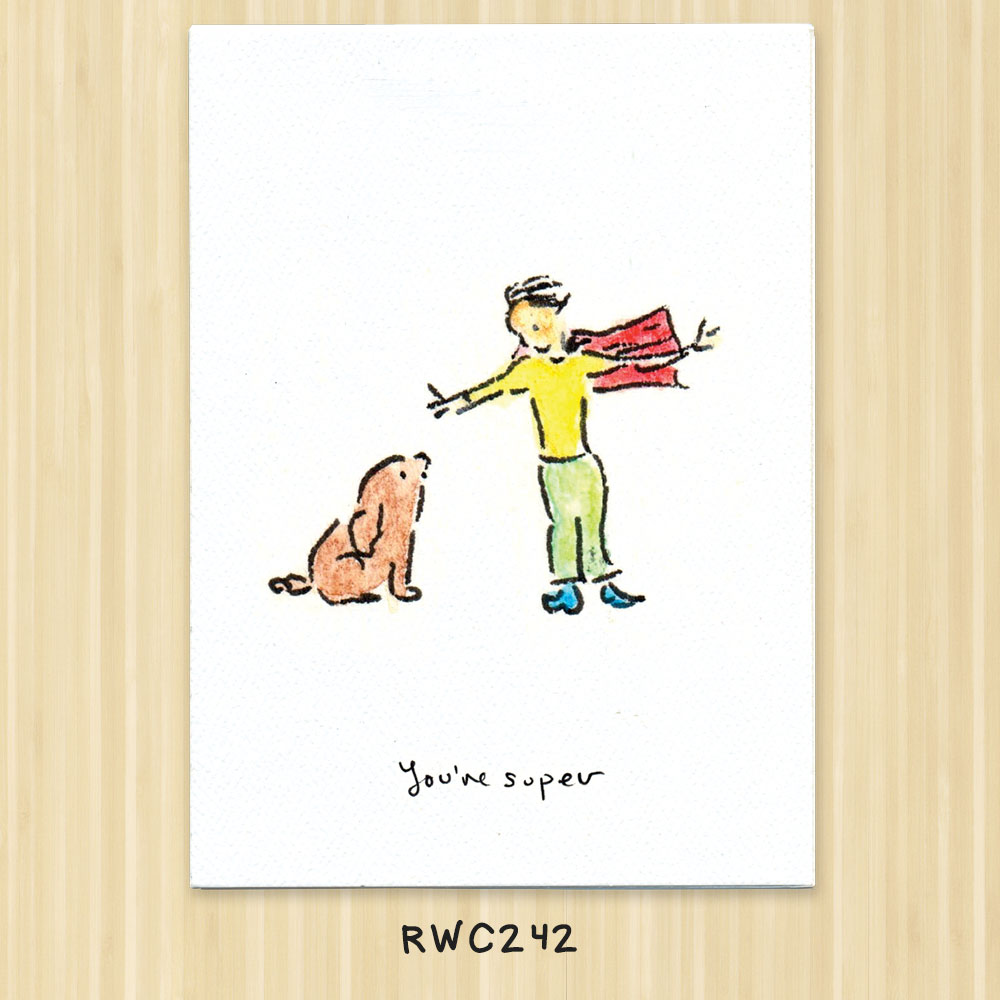 superhero and dog congratulations greeting card