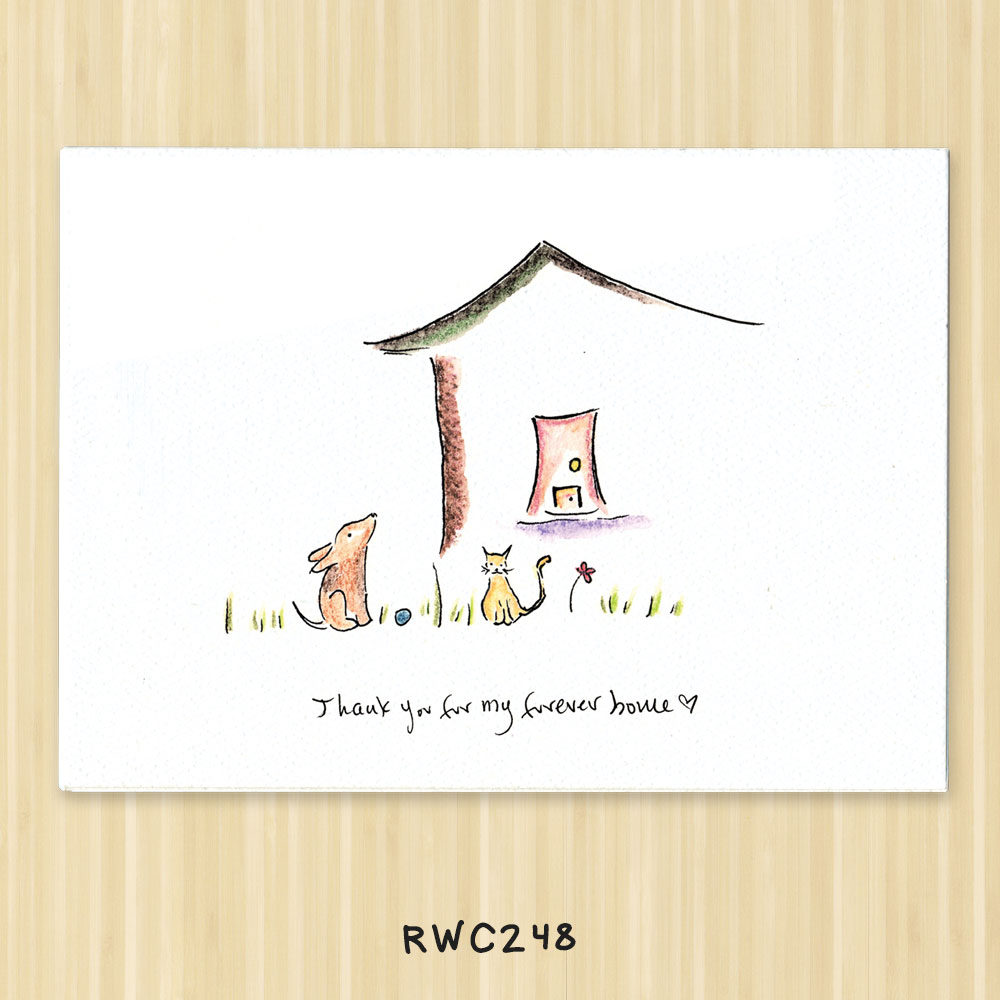 dog and cat gratitude greeting card