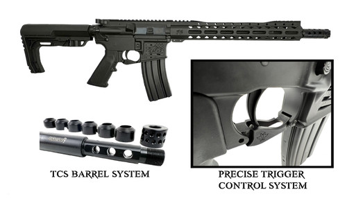 TCS Rifle Match Grade .223 Wylde 5.56  16" Nitride Rifle / 1:8 Twist / 13" MLOK Handguard / PTC / Skeletonized Magwell / Armor Black / MSRP $1299.00