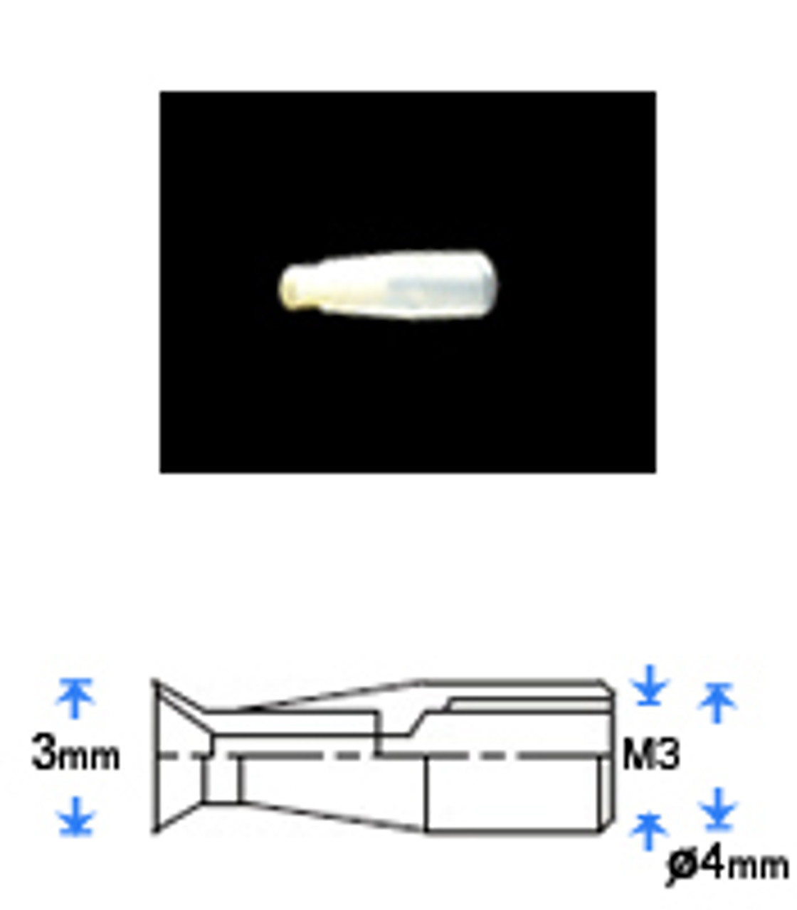 Tip for Small Parts Vacuum Wand - Cup - Silicone Rubber - Diameter - 3.0mm