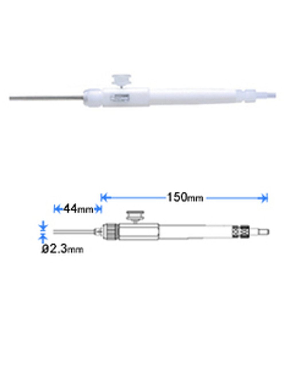 Vacuum Wand Body for Wafers - Teflon + PEEK - NC - Metal tube for Stainless Steel
