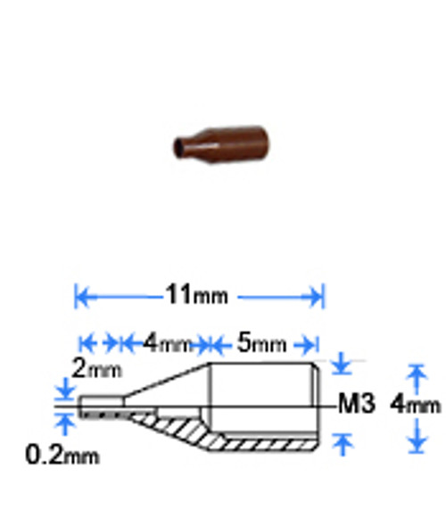 Tip for Small Parts Vacuum Wand - Nozzle - Vespel - Diameter - 0.2mm