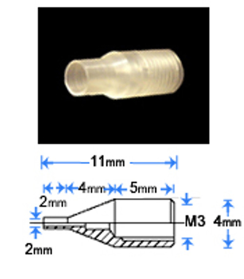 Tip for Small Parts Vacuum Wand - Nozzle - PCTFE - Diameter - 2.0mm