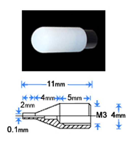 Tip for Small Parts Vacuum Wand - Nozzle - Conductive PEEK - Diameter - 0.1mm