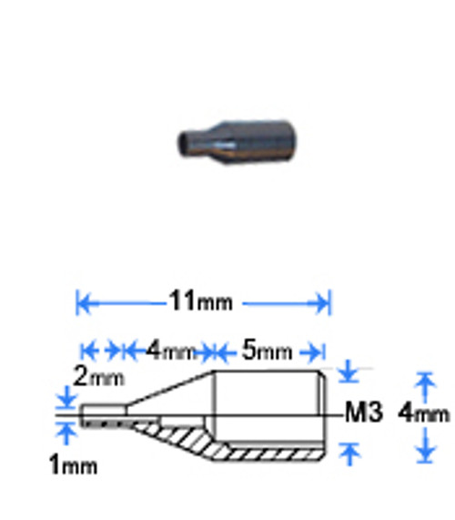 Tip for Small Parts Vacuum Wand - Nozzle - Conductive PEEK - Diameter - 1.0mm