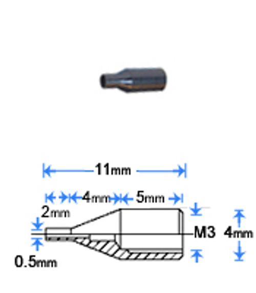 Tip for Small Parts Vacuum Wand - Nozzle - Conductive PEEK - Diameter - 0.5mm