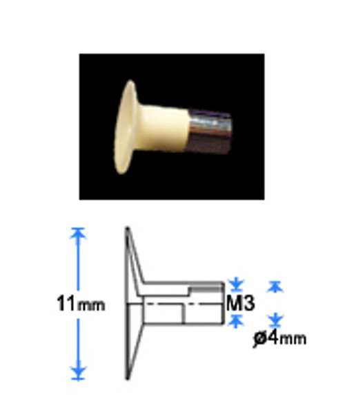 Tip for Small Parts Vacuum Wand - Cup - Silicone Rubber - Diameter - 11.0mm