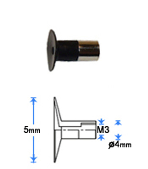 Tip for Small Parts Vacuum Wand - Cup - Viton Rubber - Diameter - 5.0mm