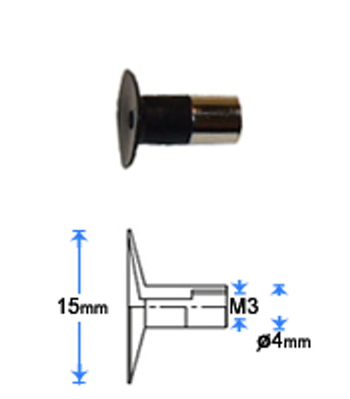 Tip for Small Parts Vacuum Wand - Cup - Conductive Silicone Rubber - Diameter - 15.0mm