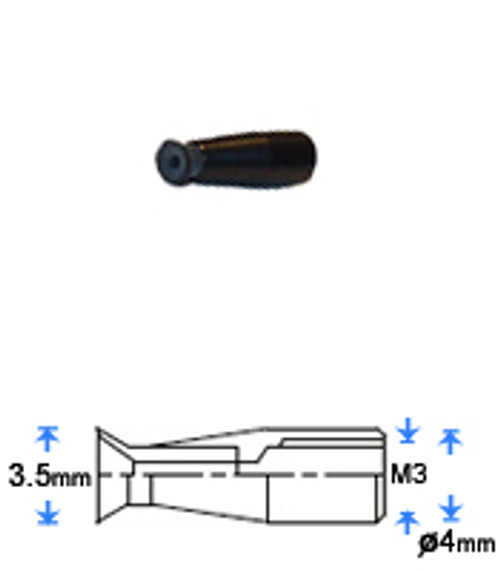 Tip for Small Parts Vacuum Wand - Cup - Conductive Viton Rubber - Diameter - 3.5mm