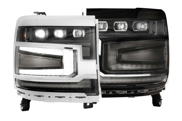 XB LED Headlights: Chevrolet Silverado 1500 (16-18) Trim (Pair / Chrome)