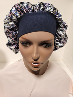SATIN FLORAL PRINT HAIR BONNETS