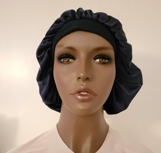 BLACK STRETCH  KNIT  BONNET
