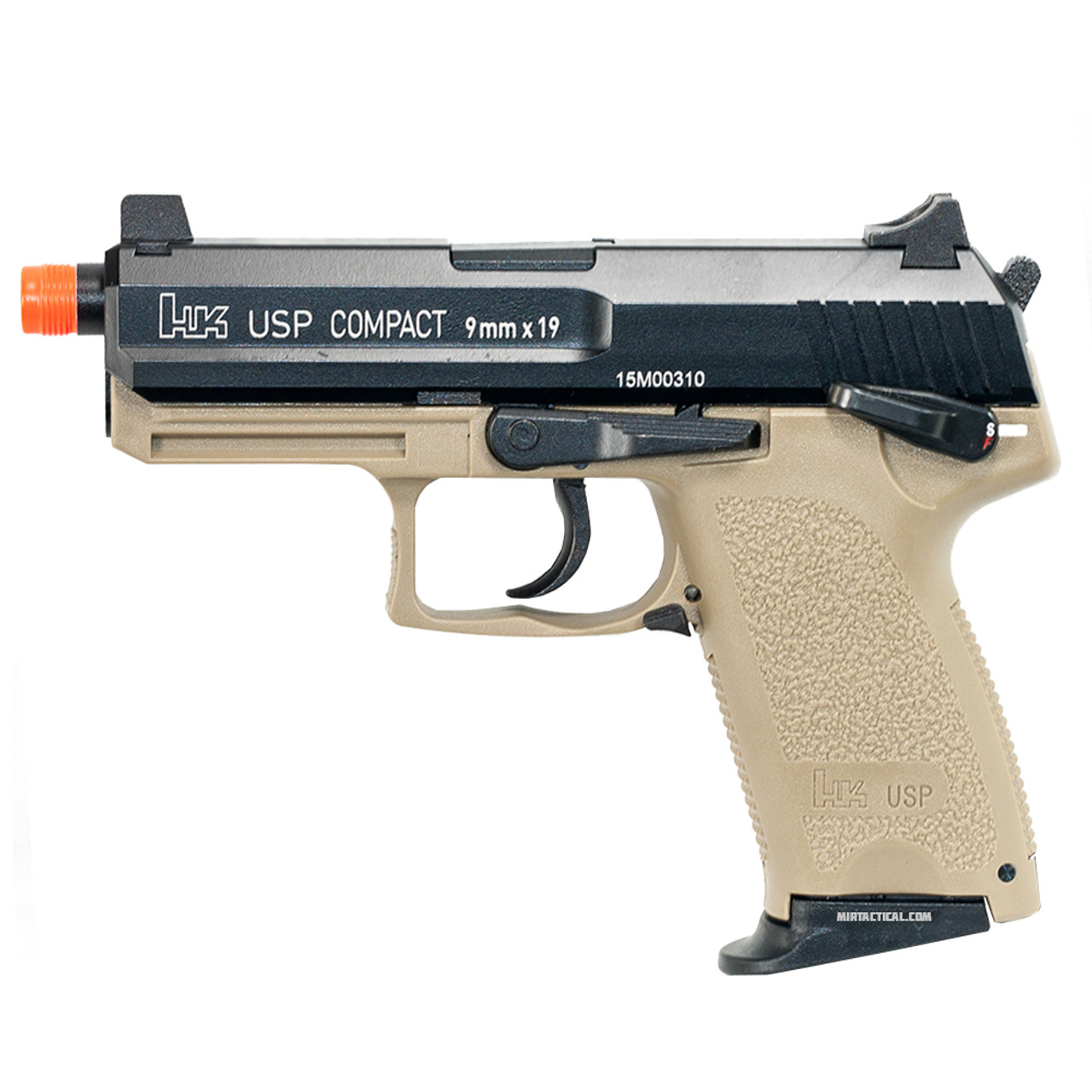 H&K Full Metal USP Compact Tactical Gas Blowback Airsoft Pistol by