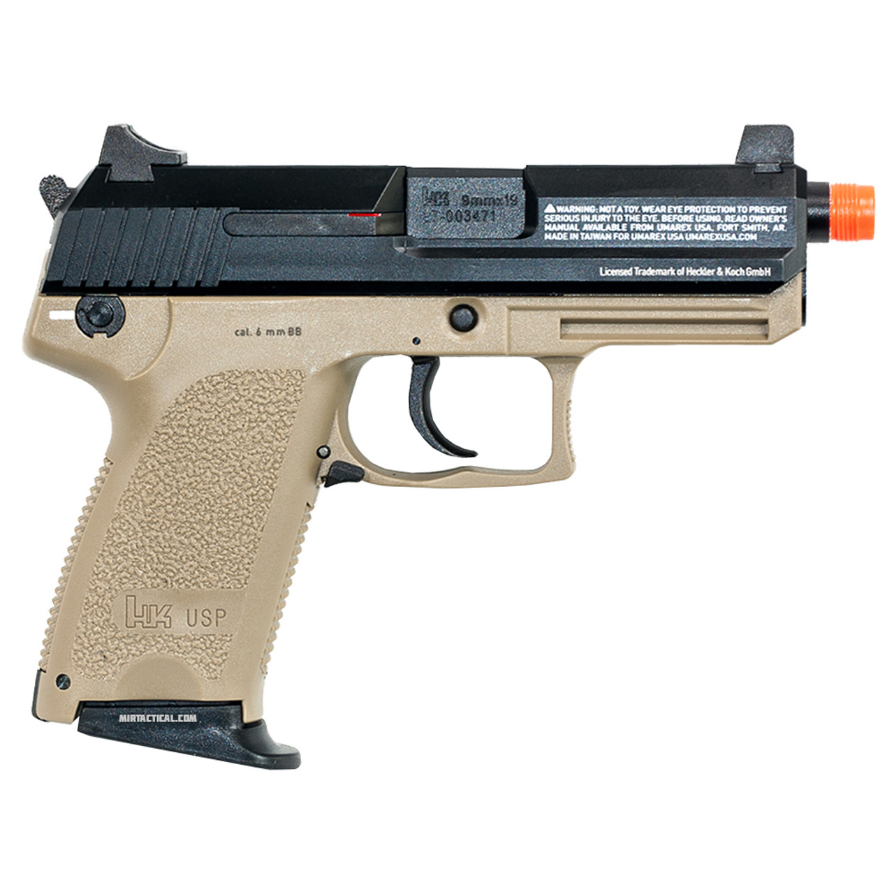 H&K Full Metal USP Compact Tactical Gas Blowback Airsoft Pistol by