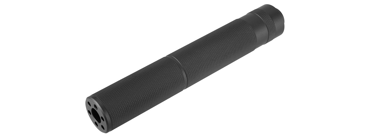 LANCER TACTICAL 195MM ALUMINUM KNURLED MOCK SUPPRESSOR - BLACK