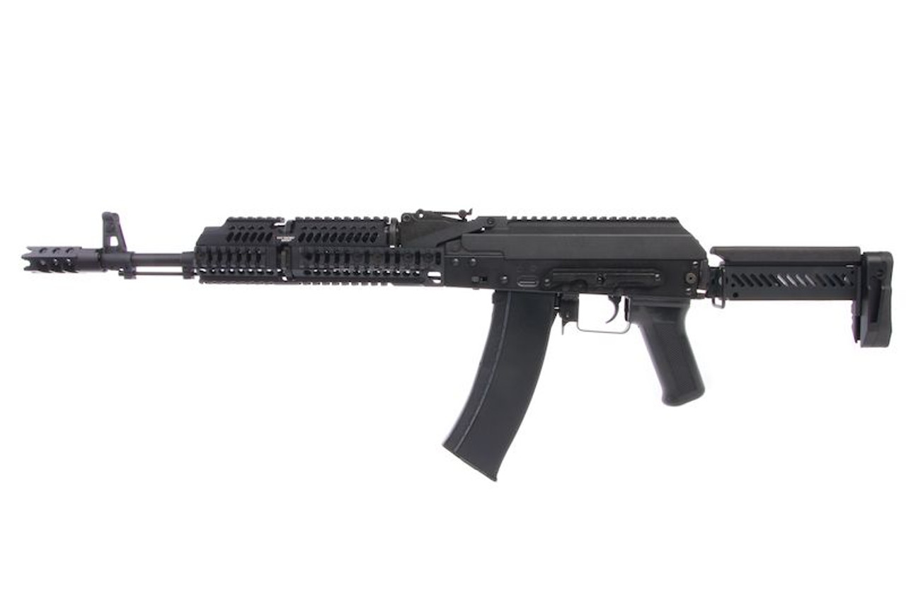 LCT STAMPED STEEL ZK SERIES AK-74M WITH SIDE FOLDING Z SERIES STOCK AEG  AIRSOFT RIFLE - BLACK - MiR Tactical