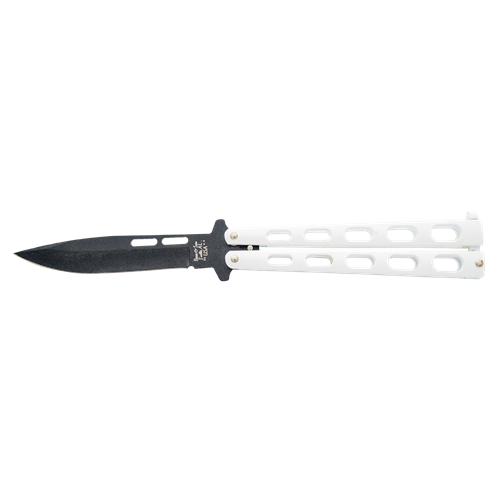 5 White Butterfly 1095 Powder Coated Spear Point Blade