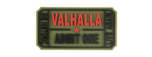 G-FORCE VALHALLA ADMIT ONE PVC MORALE PATCH - OD GREEN