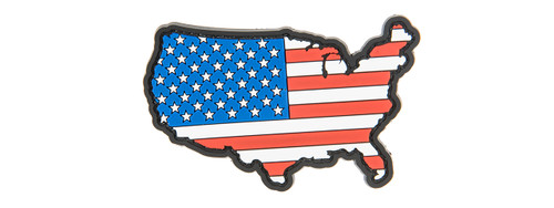 US FLAG MAP FULL COLOR PVC MORALE PATCH
