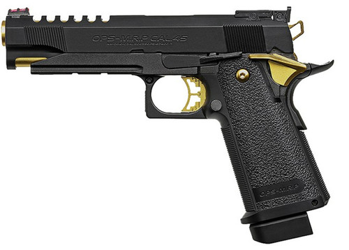 TOKYO MARUI HI-CAPA 5.1 GOLD MATCH CUSTOM GREEN GAS BLOWBACK AIRSOFT PISTOL - BLACK / GOLD