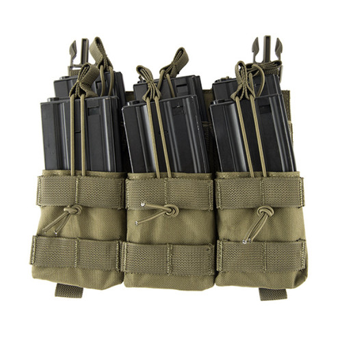 LANCER TACTICAL ADAPTIVE HOOK AND LOOP DOUBLE STACKED TRIPLE MAG POUCH - OLIVE DRAB