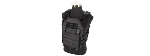 LANCER TACTICAL LIGHTWEIGHT PLATE CARRIER W/ FOAM DUMMY PLATES - BLACK