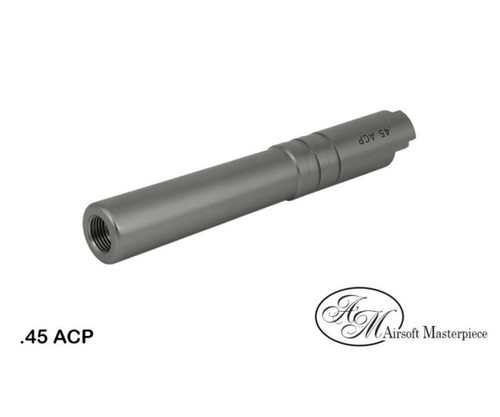 AIRSOFT MASTERPIECE ALUMINUM .45 ACP THREADED BARREL FOR HI-CAPA 4.3 - GREY