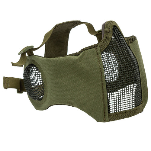 VALKEN ZULU AIRSOFT MESH MASK WITH CLOTH SIDES AND EAR PROTECTION - OLIVE