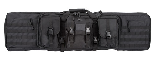 LANCER TACTICAL 48" DOUBLE GUN BAG W/ MOLLE & POUCHES - BLACK ::48" DOUBLE GUN BAG ::W/ MOLLE/POUCHES ::BLACK - CA-340B