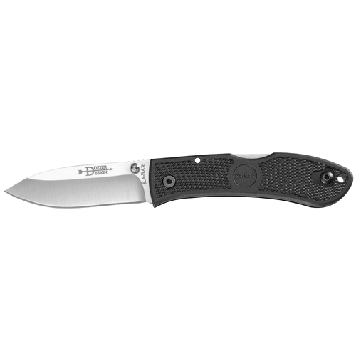 KA-BAR DOZIER FOLDING KNIFE WITH 3" BLADE AND ZYTEL HANDLE - STAINLESS STEEL / BLACK HANDLE