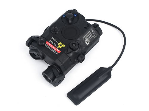 ATLAS CUSTOM WORKS LA-5 PEQ15 ILLUMINATOR W/ FLASHLIGHT AND VISIBLE RED / IR LASER - BLACK