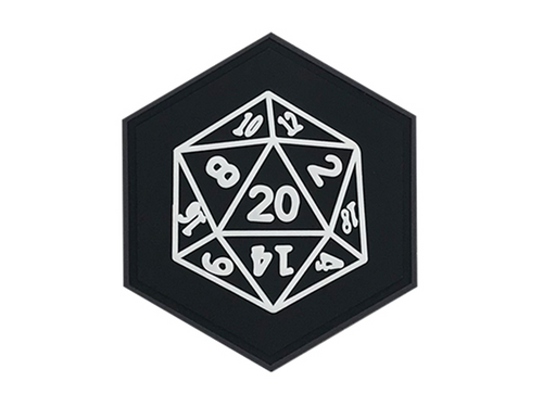 "20 SIDED DIE" HEXAGON PVC PATCH